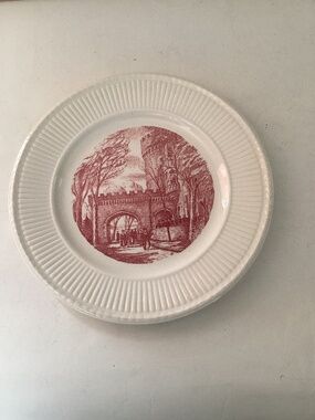 Wedgwood Collectable Red Transferware Plate, Beaver College Centennial
